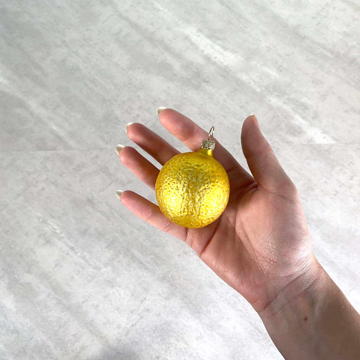 Zitrone gelb Christbaumkugel aus Glas