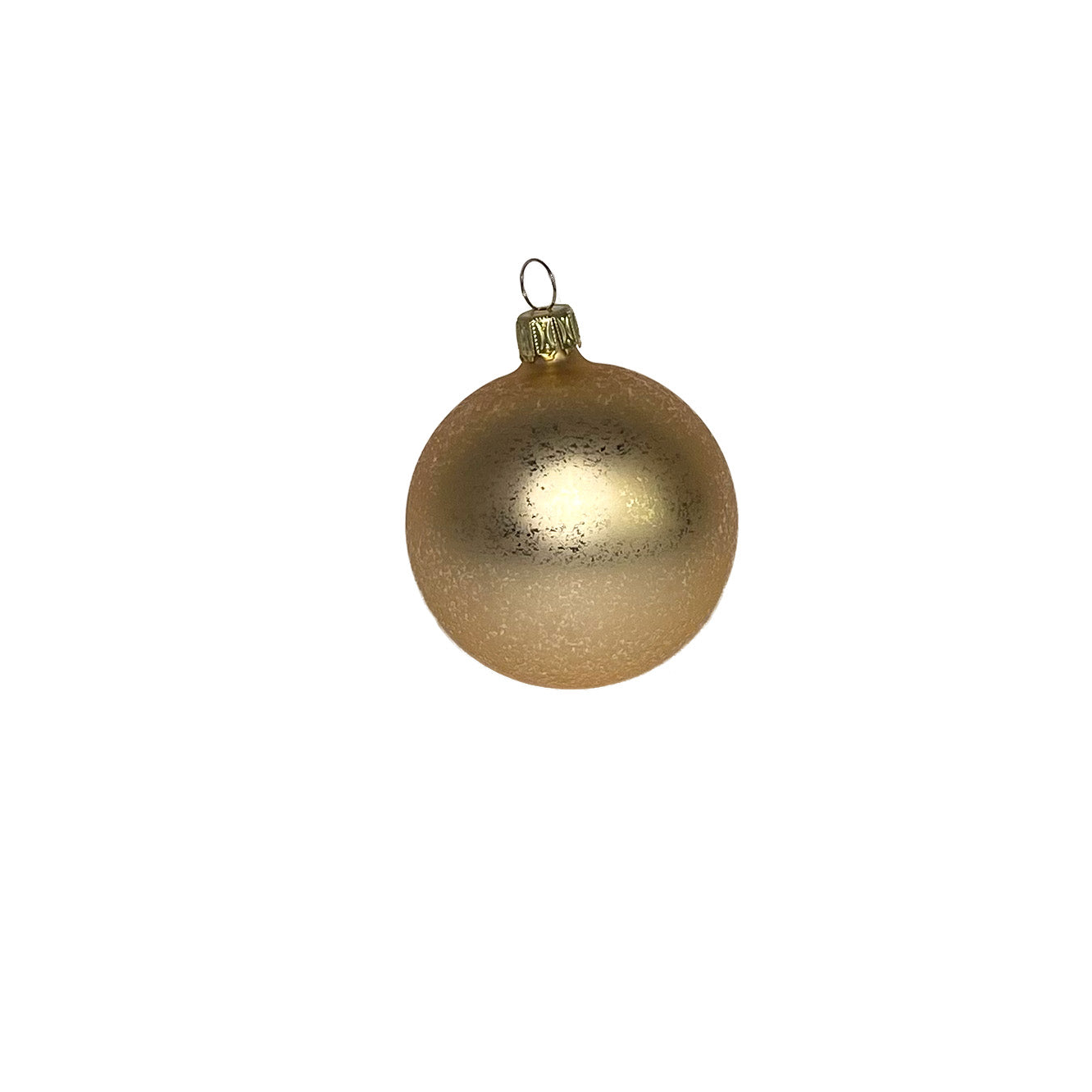 6cm Christbaumkugel gold matt mit Blattgold Effekt - Satin Glow