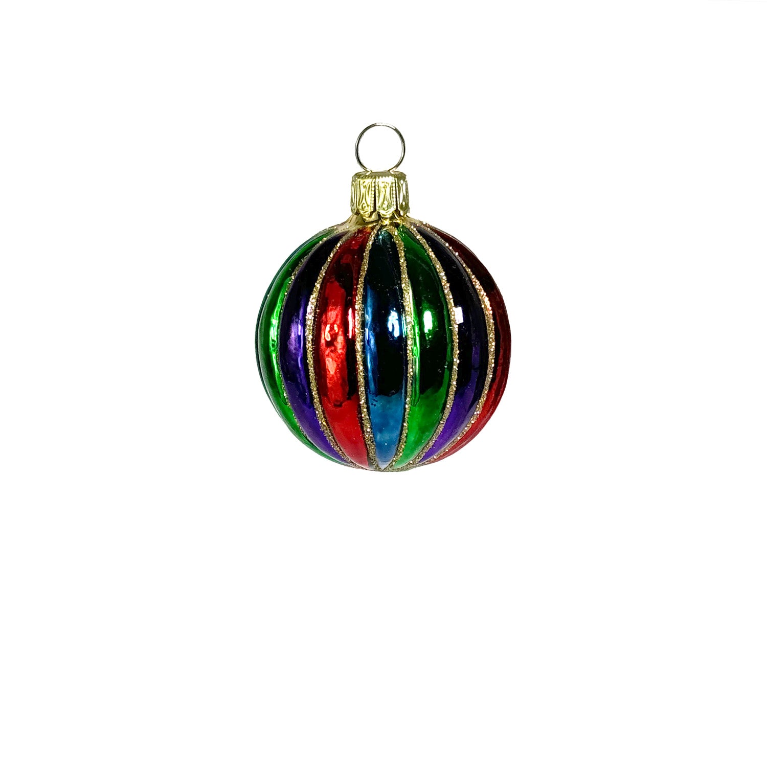 Rillenkugel bunt klein Christbaumkugel aus Glas – Christbaumkugeln aus Glas