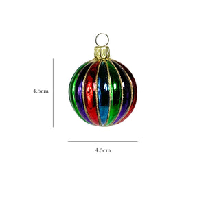 Rillenkugel bunt klein Christbaumkugel aus Glas