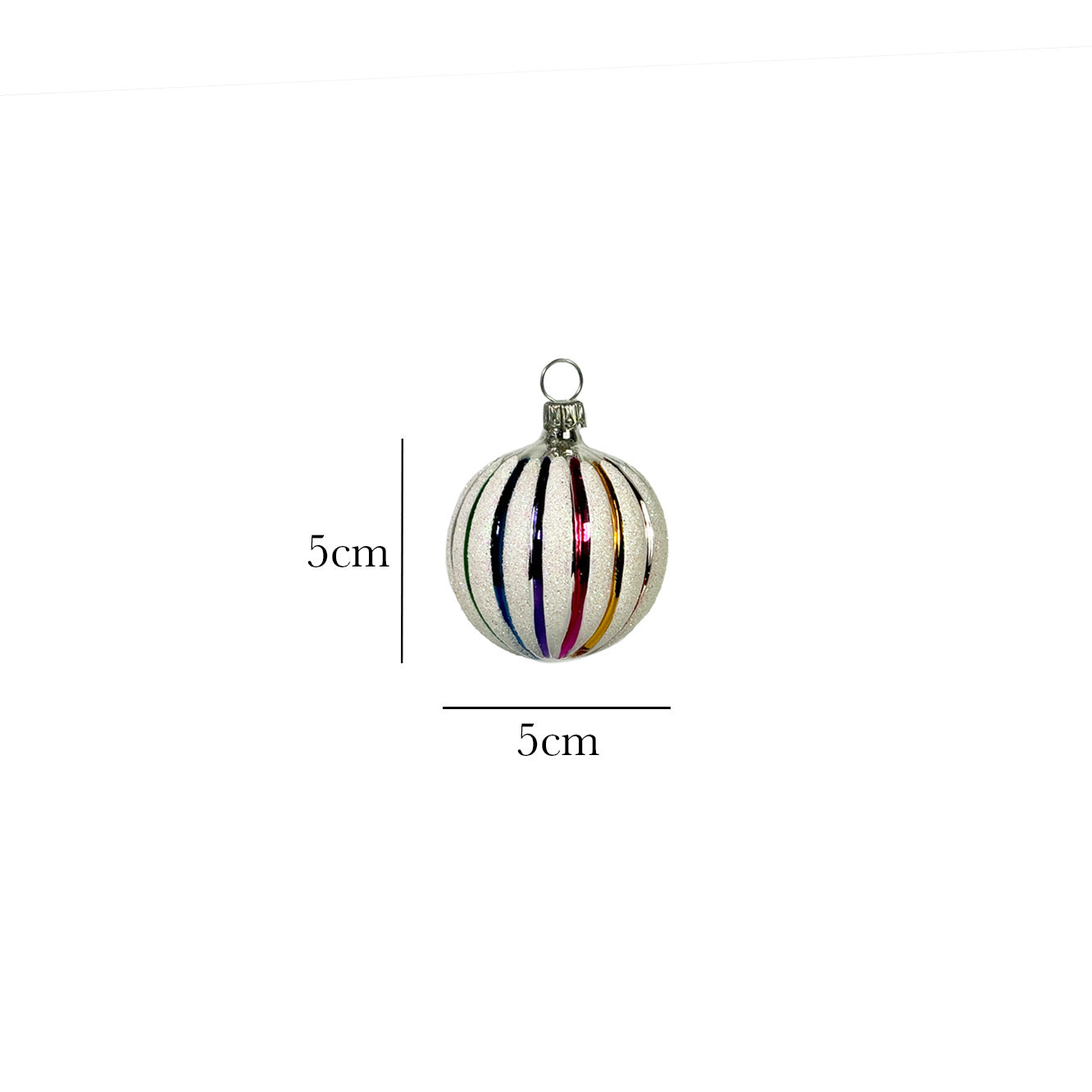 Rillenkugel klein silber Christbaumkugel aus Glas