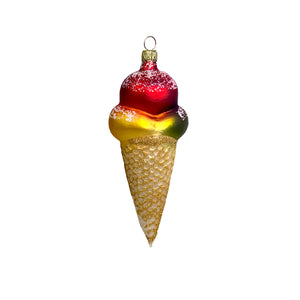 Eiswaffel bunt Christbaumkugel aus Glas