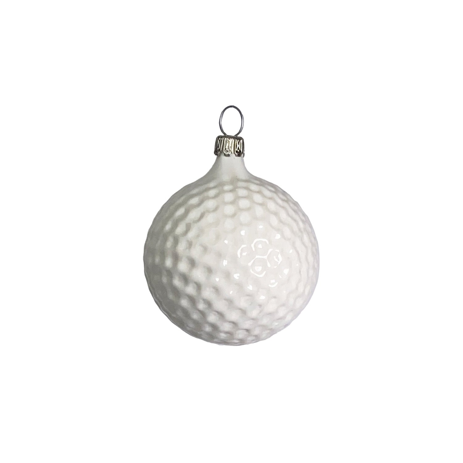 Golfball weiß Christbaumkugel aus Glas