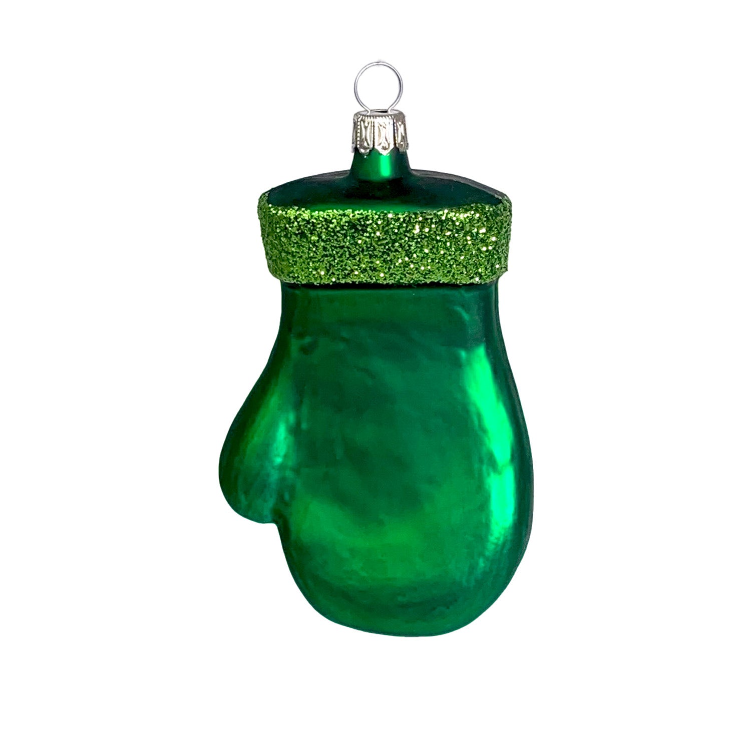 Handschuh grün Christbaumkugel aus Glas