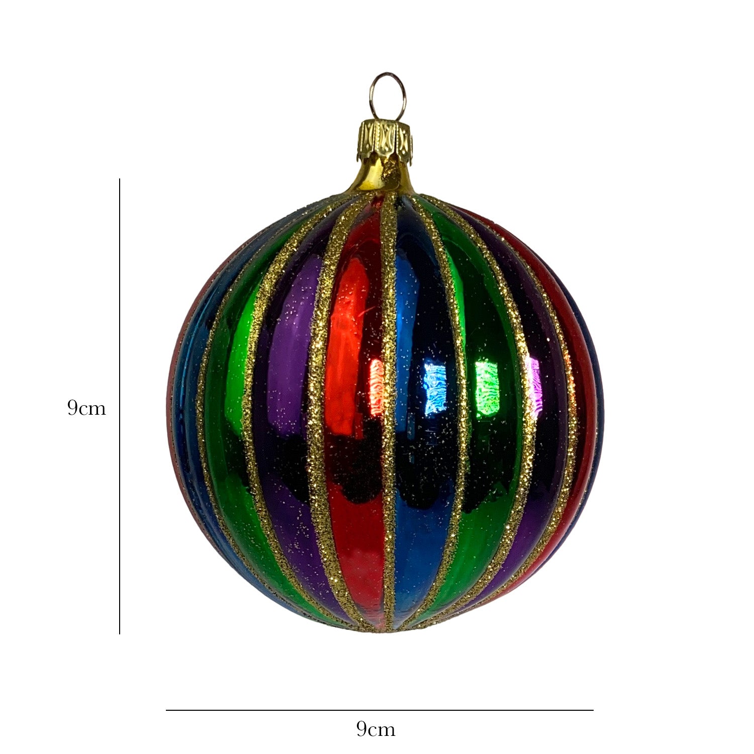 Rillenkugel bunt groß Christbaumkugel aus Glas – Christbaumkugeln aus Glas