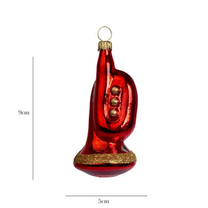 Trompete rot Christbaumkugel aus Glas