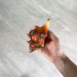 Muschel braun Christbaumkugel aus Glas
