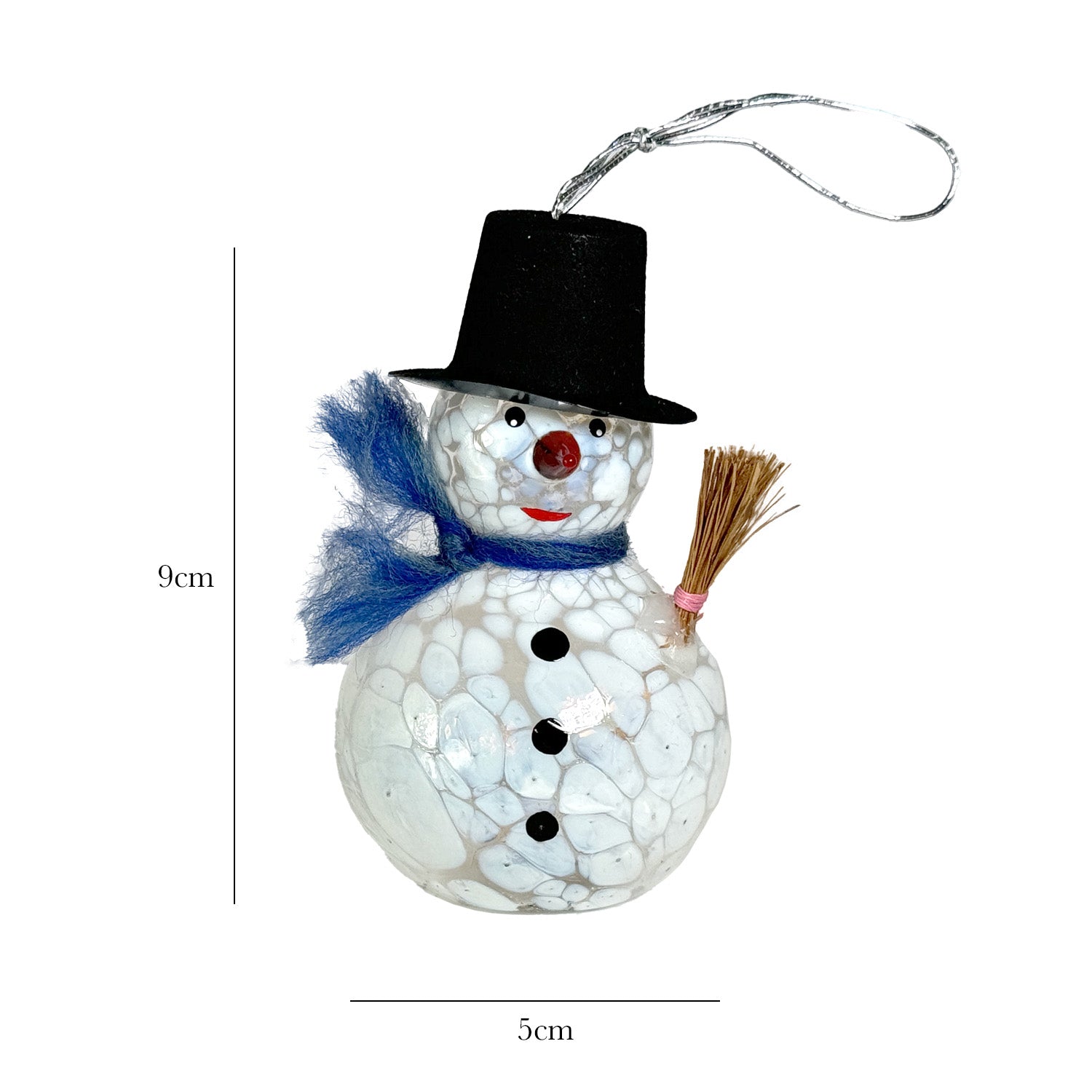Schneemann Frosty blau Christbaumkugel aus Glas – Christbaumkugeln aus Glas