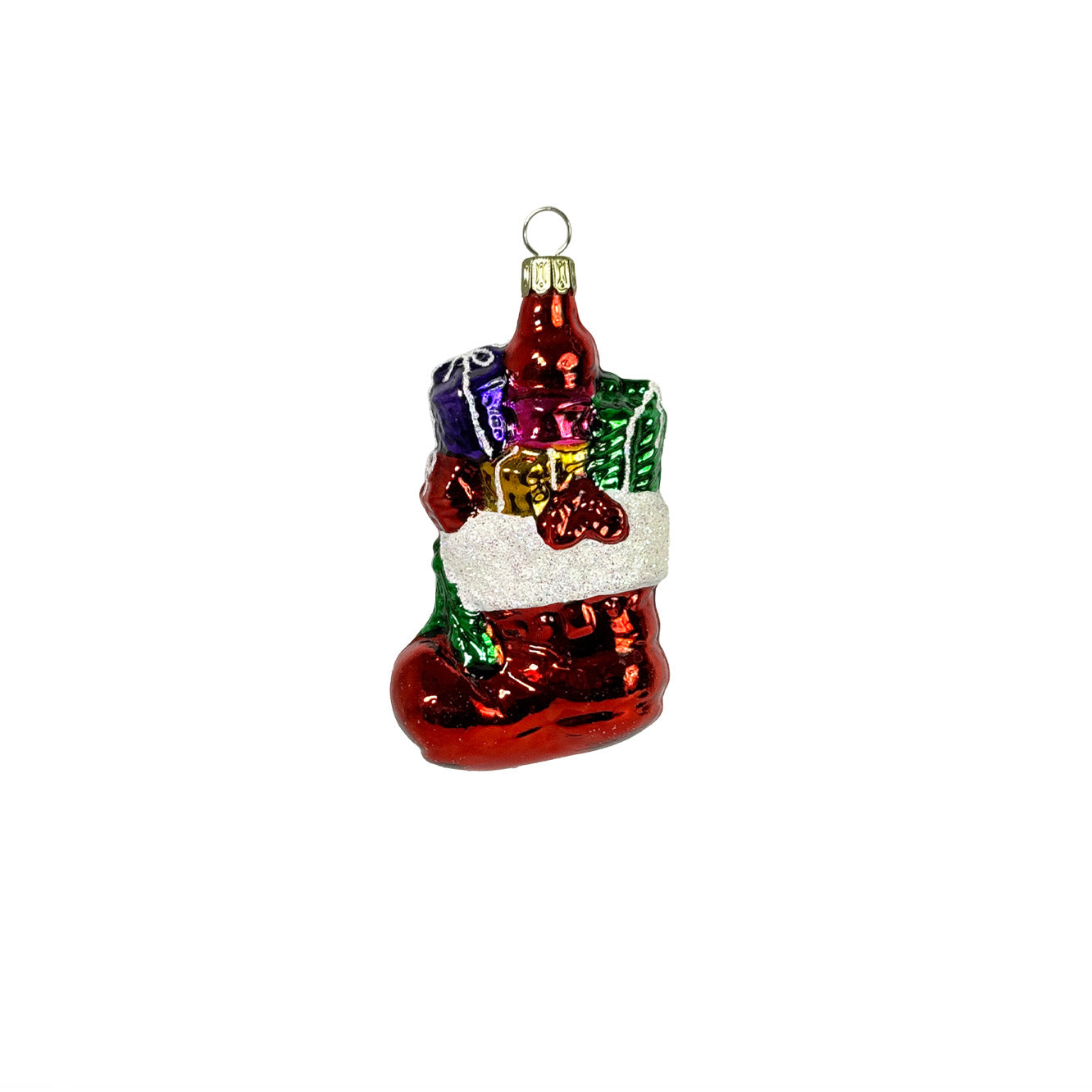 Nikolaustiefel bunt Christbaumkugel aus Glas