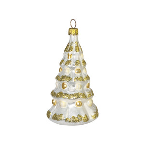 Tannenbaum gold Christbaumkugel aus Glas