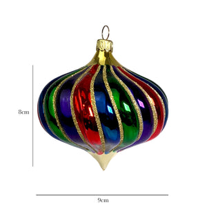 Rillenzwiebel bunt Christbaumkugel aus Glas – Christbaumkugeln aus Glas