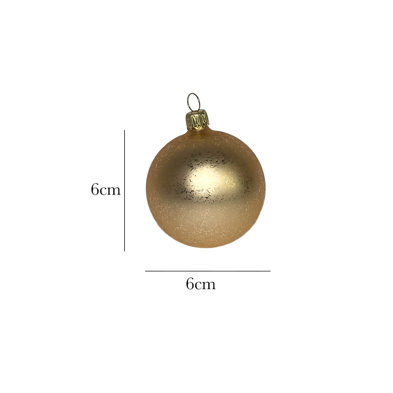 6cm Christbaumkugel gold matt mit Blattgold Effekt - Satin Glow