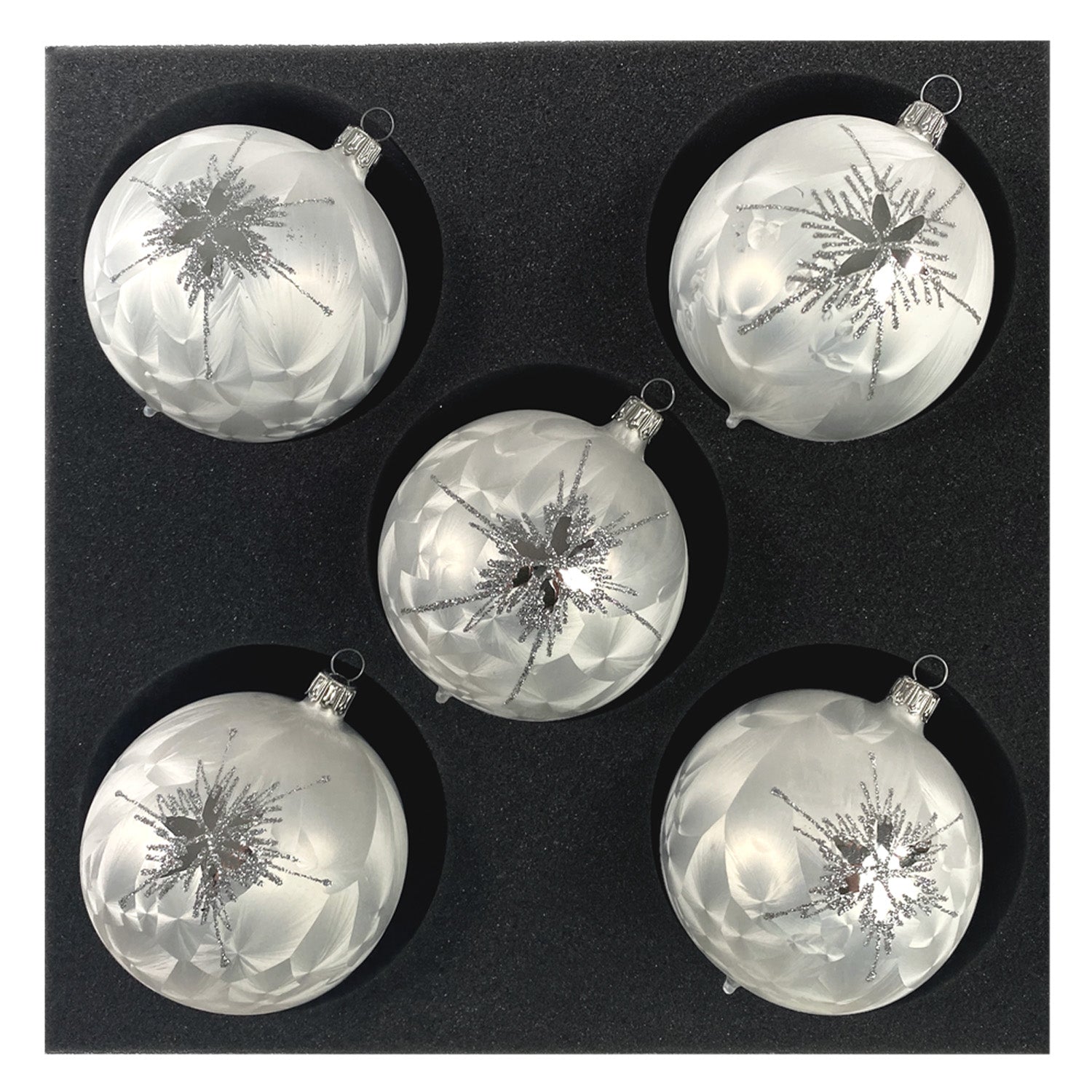 8cm Kugeln Silver Breeze Christbaumkugeln aus Glas Christbaumschmuck aus Glas Weihnachtsbaumkugeln aus Glas Weihnachtsbaumschmuck aus Glas
