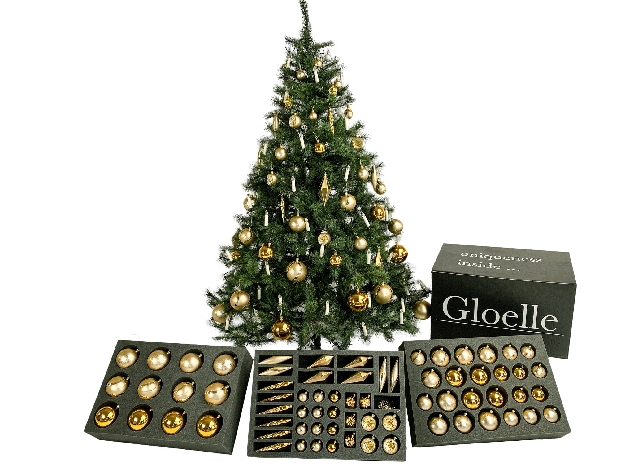 Satin Glow Gloelle Box Christbaumkugeln aus Glas Christbaumschmuck aus Glas Weihnachtsbaumkugeln aus Glas Weihnachtsbaumschmuck aus Glas