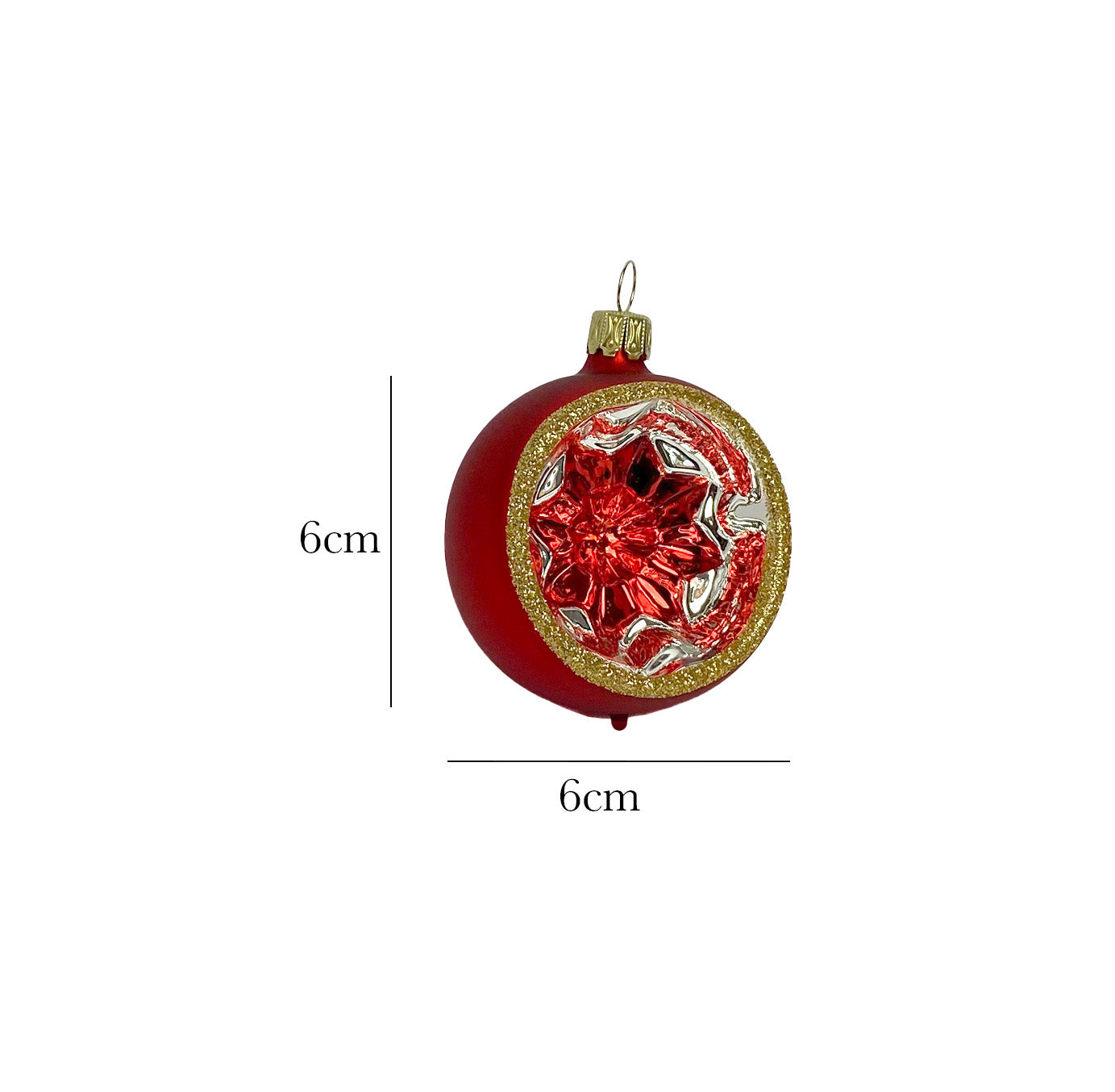 6cm Christbaumkugel rot matt Golden Merlot – Christbaumkugeln aus Glas