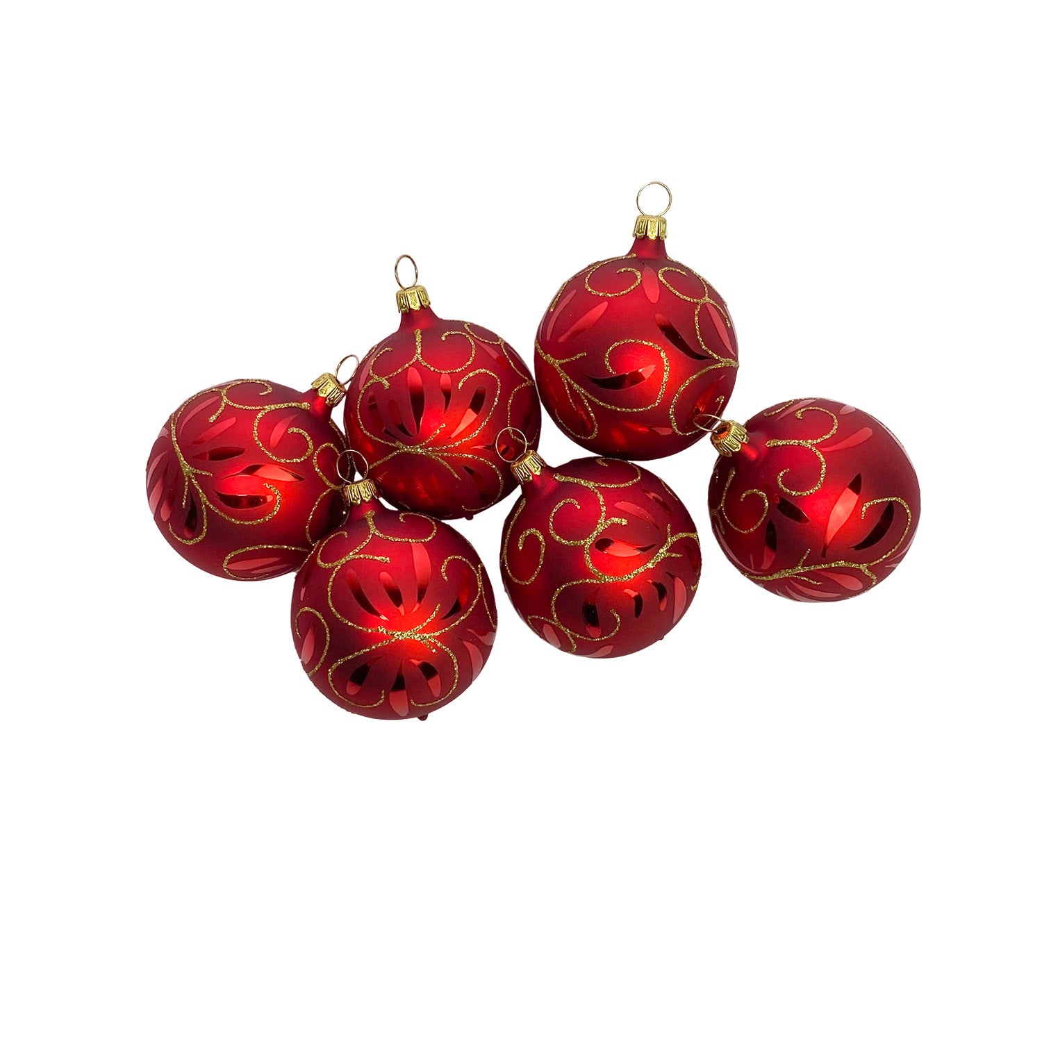 6cm Christbaumkugel rot matt Golden Merlot – Christbaumkugeln aus Glas | Weihnachtskugeln