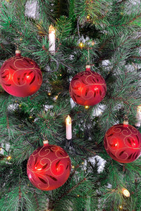 8cm Kugeln Golden Merlot Christbaumkugeln aus Glas Christbaumschmuck aus Glas Weihnachtsbaumkugeln aus Glas Weihnachtsbaumschmuck aus Glas