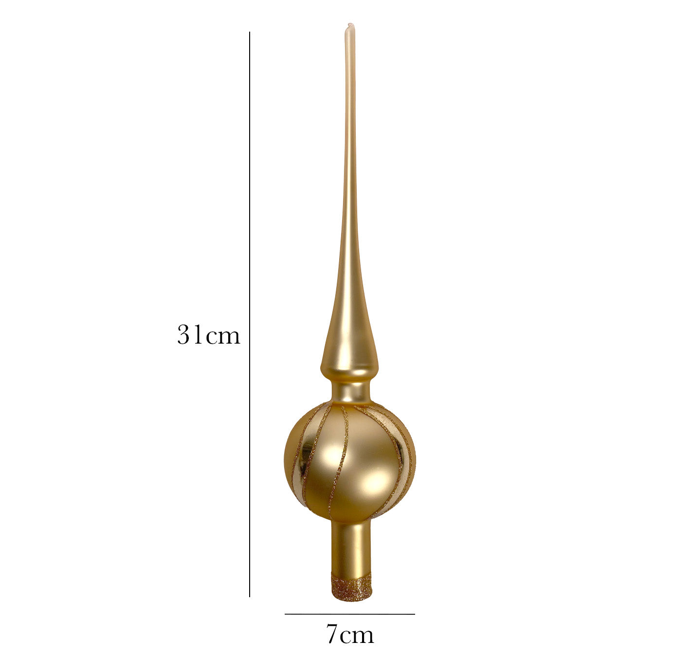 Glasspitze gold matt 31cm - Satin Glow