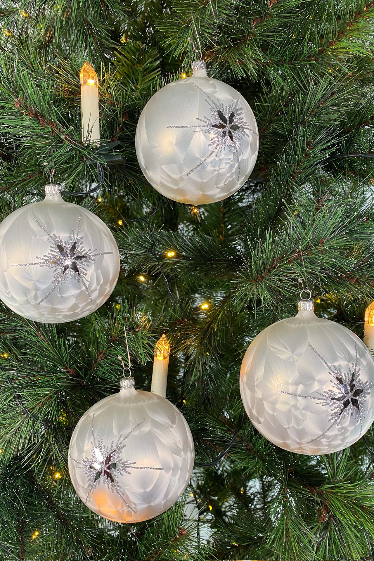 10cm Kugeln Silver Breeze Christbaumkugeln aus Glas Christbaumschmuck aus Glas Weihnachtsbaumkugeln aus Glas Weihnachtsbaumschmuck aus Glas